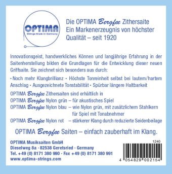 Optima struny pro Citeru Grif-struny, München ladění Normal