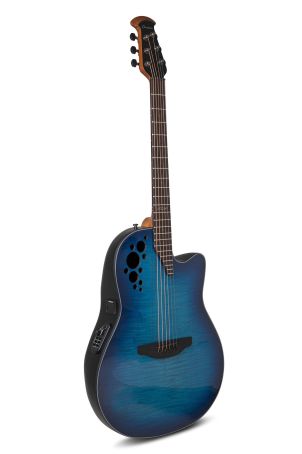 E – akustická kytara Celebrity Elite Plus Mid Cutaway  Blue Flamed Maple CE44P-BLFL-G